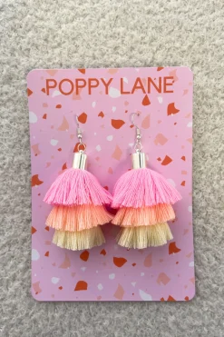 Proud Poppy Clothing Elly Drop Earrings in Pink, Peach & Yellow Fashion