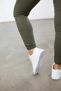 Proud Poppy Clothing Florence Denim Joggers in Khaki Hot