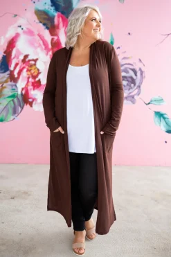 Proud Poppy Clothing Jane Cardigan in Chocolate Clearance