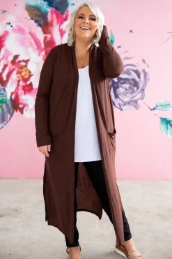 Proud Poppy Clothing Jane Cardigan in Chocolate Clearance