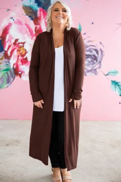 Proud Poppy Clothing Jane Cardigan in Chocolate Clearance