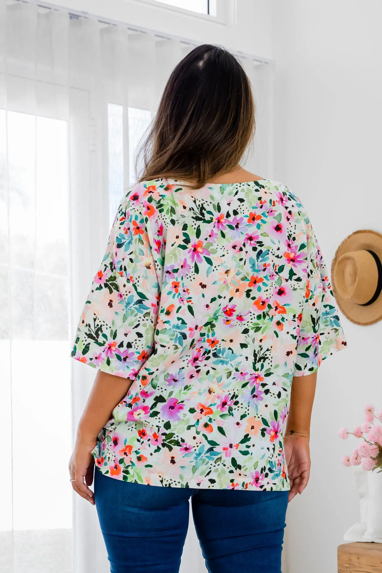 Proud Poppy Clothing Julia Linen Blend Top in Rose Fleur RoseFleur Fashion