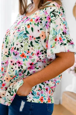 Proud Poppy Clothing Julia Linen Blend Top in Rose Fleur RoseFleur Fashion