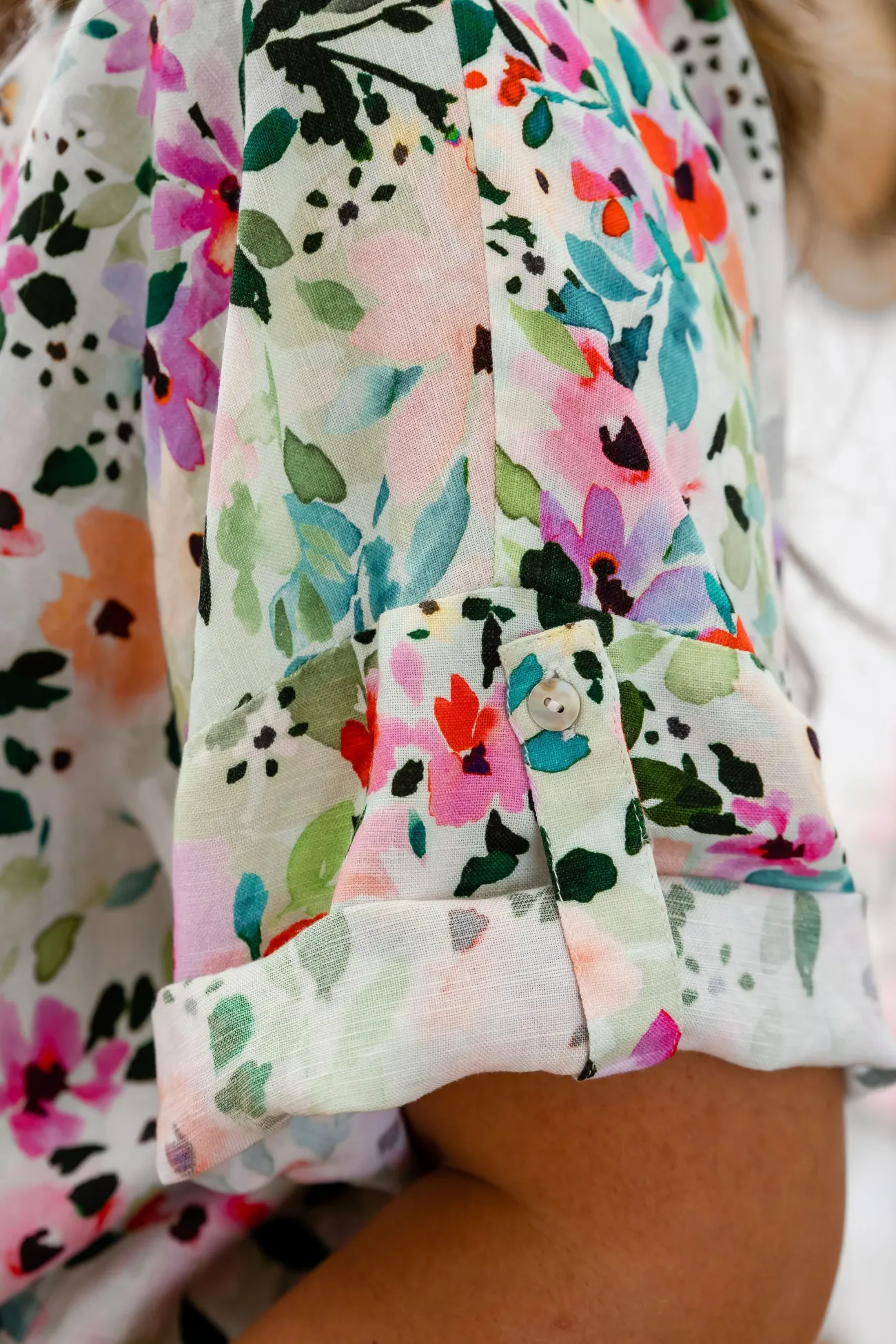 Proud Poppy Clothing Julia Linen Blend Top in Rose Fleur RoseFleur Fashion