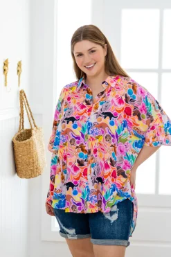 Proud Poppy Clothing Tammin Shirt in Aussie Lilac by Kasey Rainbow New
