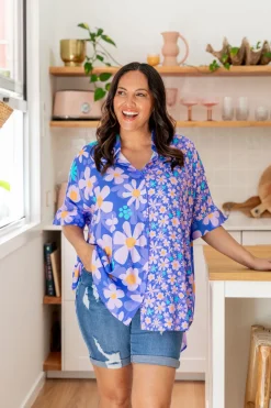 Proud Poppy Clothing Tammin Shirt in Lilac Daisies Online