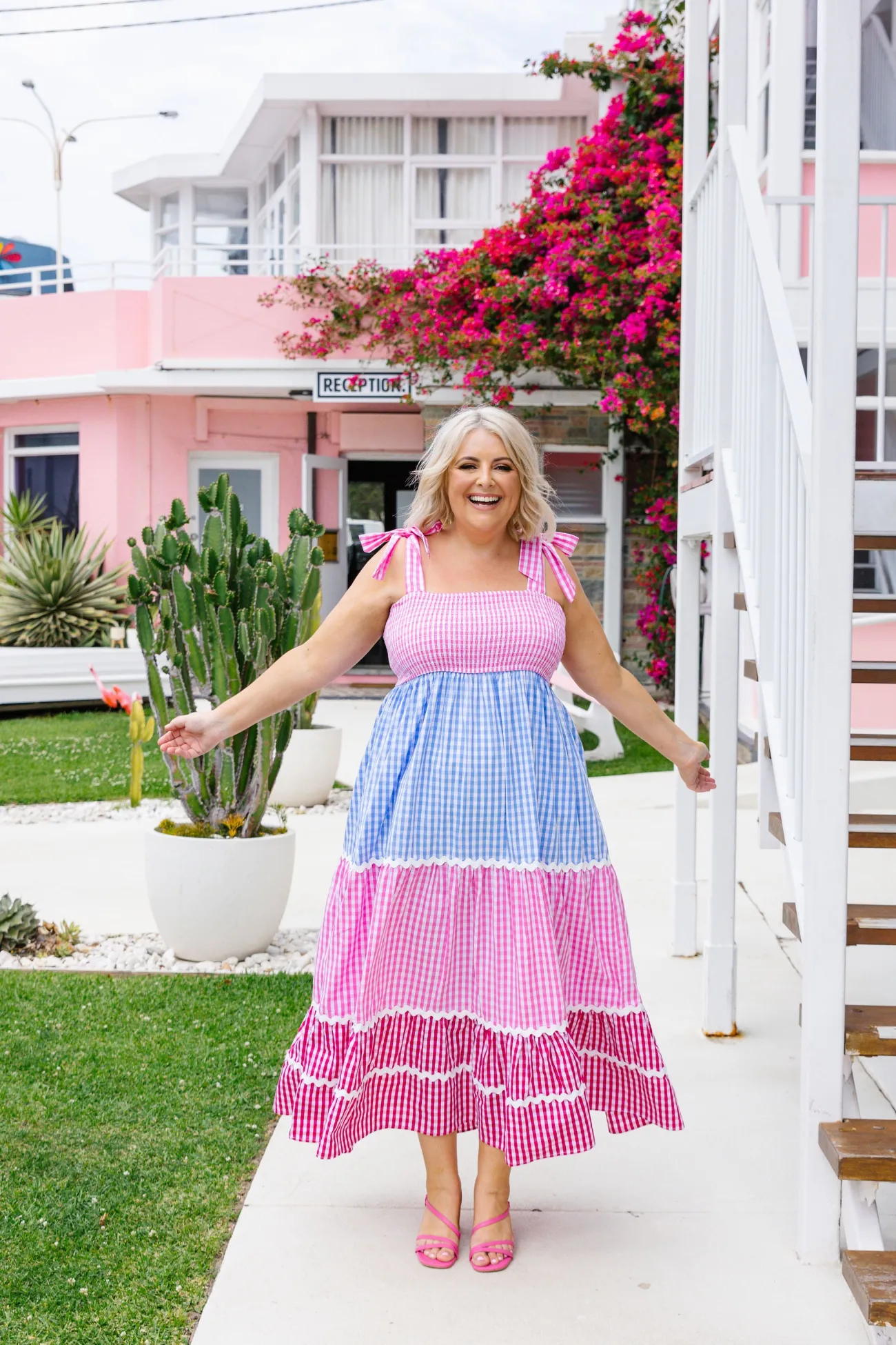 Proud Poppy Clothing Allegra Maxi Dress in Gingham Mix GinghamMix Discount