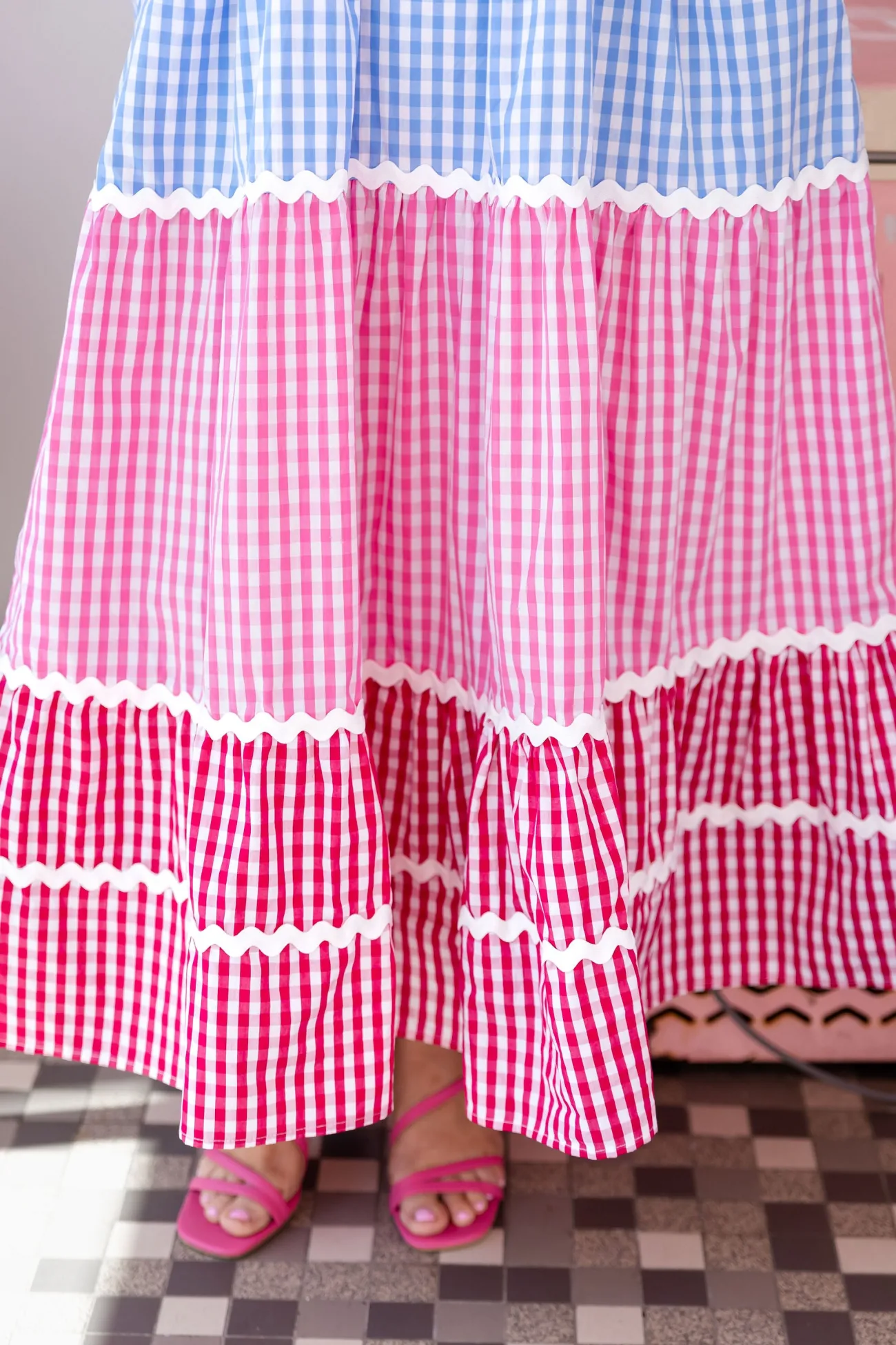 Proud Poppy Clothing Allegra Maxi Dress in Gingham Mix GinghamMix Discount