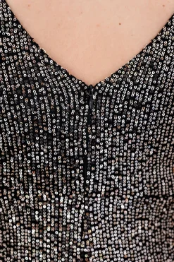Proud Poppy Clothing Anastasia Sequin Maxi Dress in Black & Bronze New