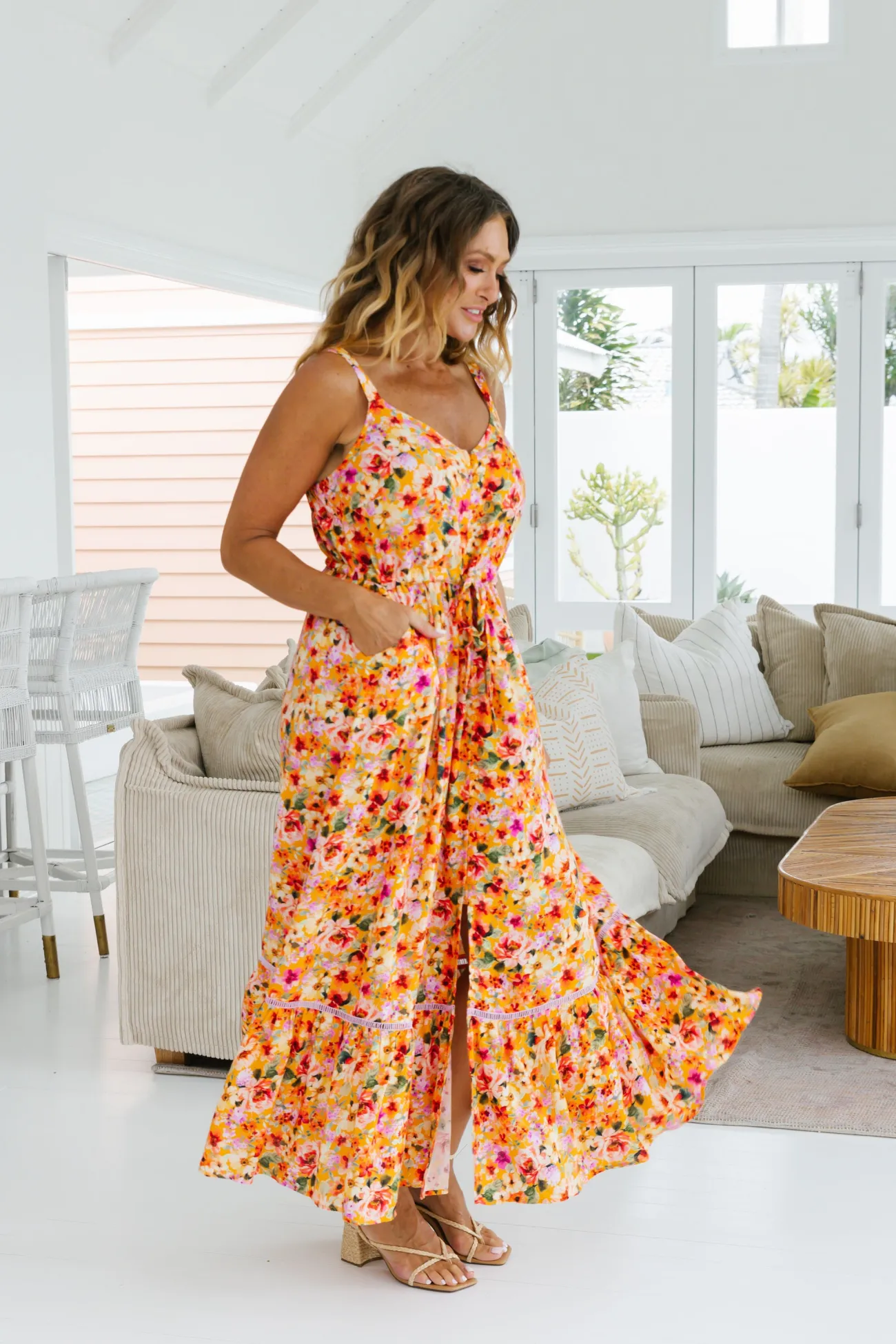Proud Poppy Clothing April Maxi Dress in Sunshine Floral SunshineFloral Best