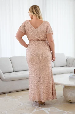 Proud Poppy Clothing Arabella Sequin Maxi Dress in Light Bronze Sale