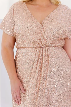 Proud Poppy Clothing Arabella Sequin Maxi Dress in Light Bronze Sale