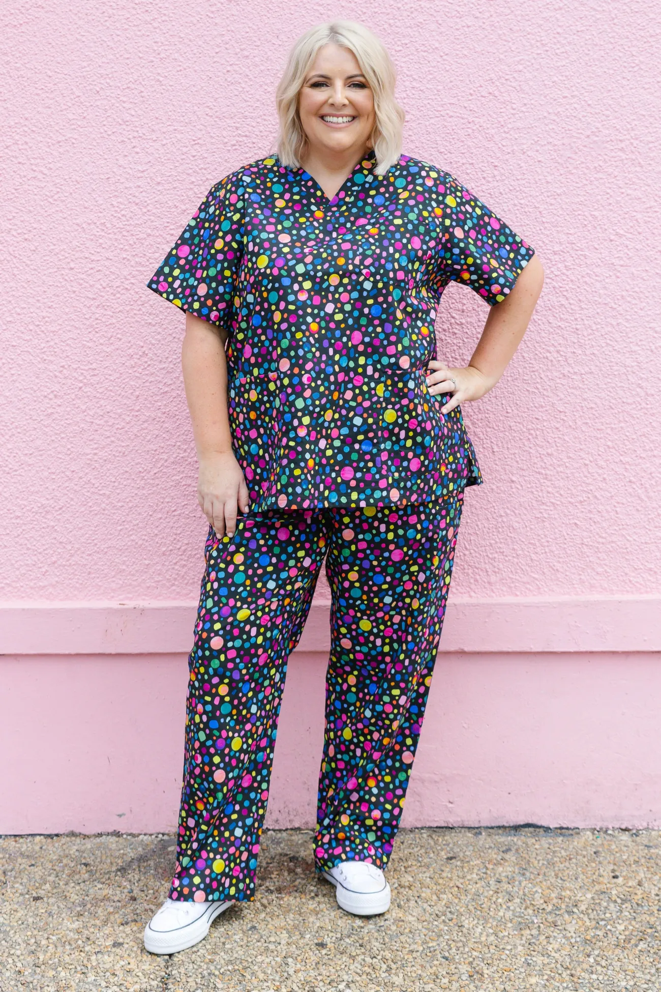 Proud Poppy Clothing Audrey Scrubs in Black Pebble by Kasey Rainbow Sale