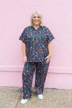 Proud Poppy Clothing Audrey Scrubs in Black Pebble by Kasey Rainbow Sale