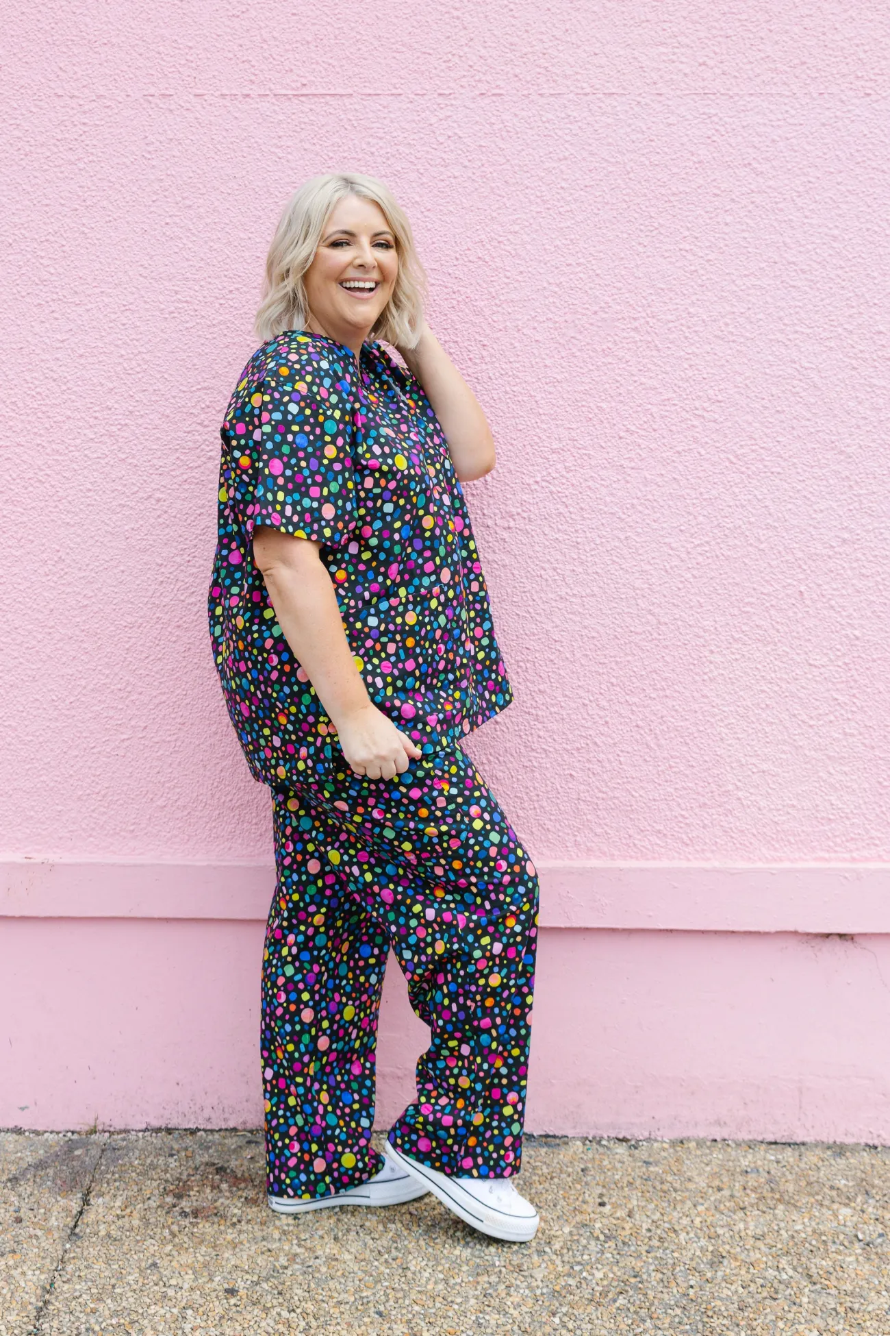 Proud Poppy Clothing Audrey Scrubs in Black Pebble by Kasey Rainbow Sale