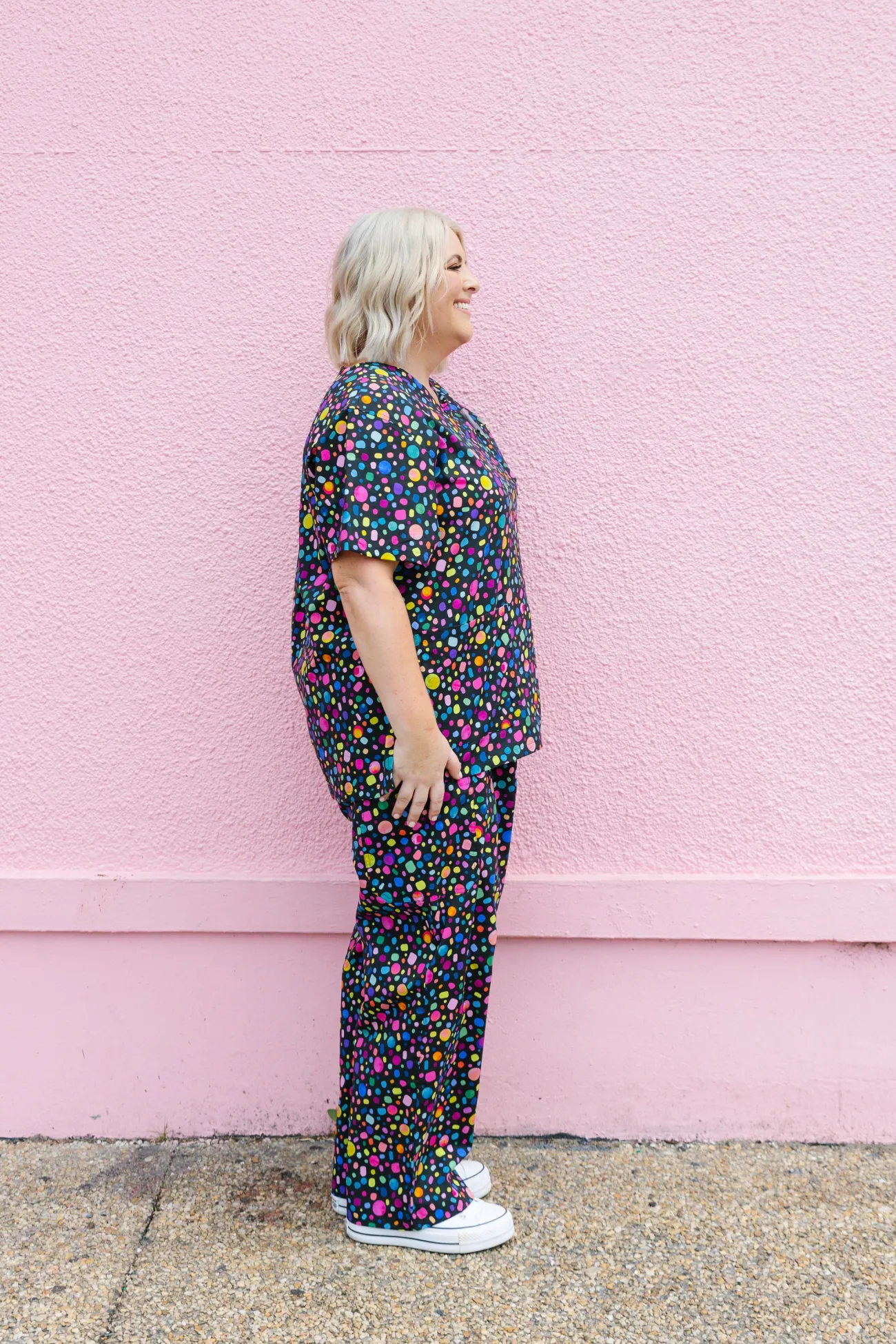 Proud Poppy Clothing Audrey Scrubs in Black Pebble by Kasey Rainbow Sale