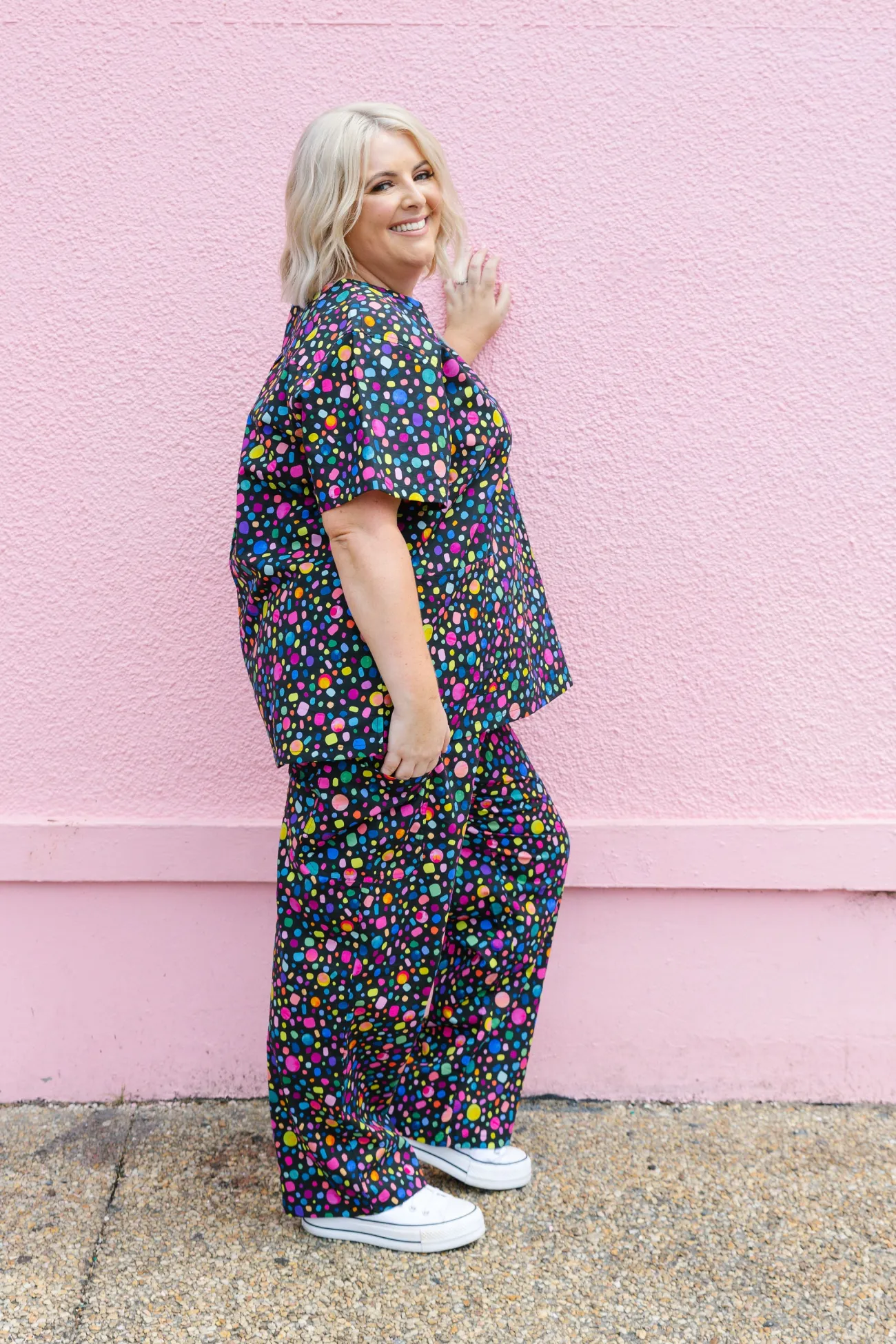 Proud Poppy Clothing Audrey Scrubs in Black Pebble by Kasey Rainbow Sale