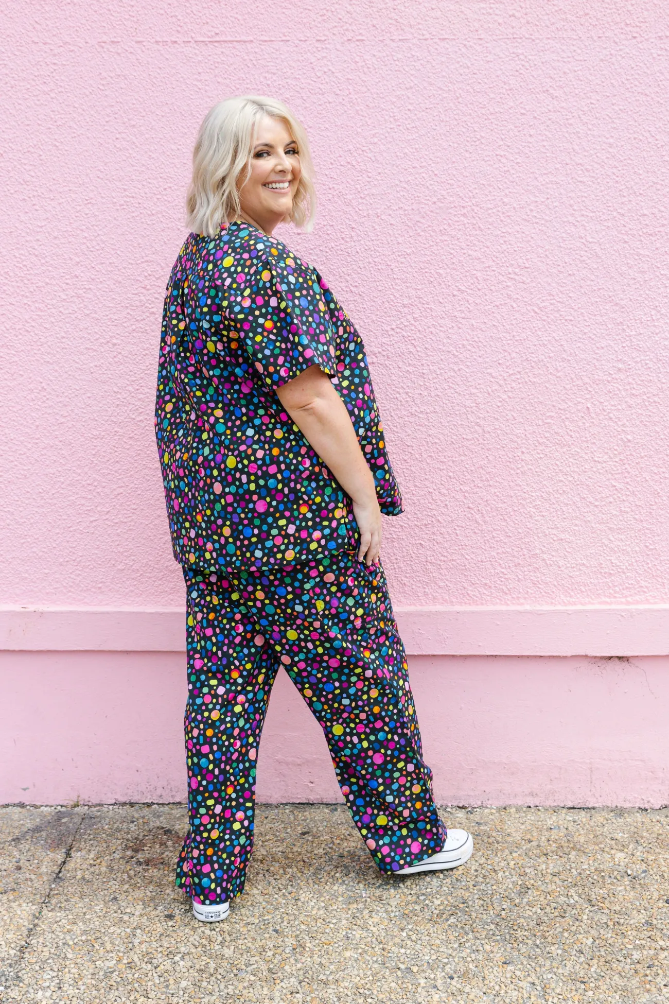 Proud Poppy Clothing Audrey Scrubs in Black Pebble by Kasey Rainbow Sale