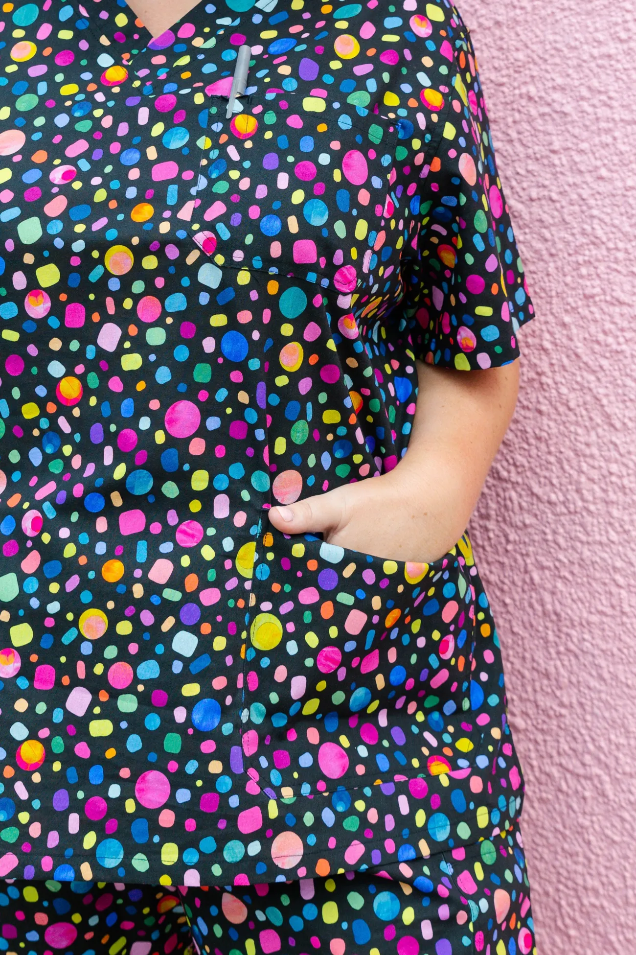 Proud Poppy Clothing Audrey Scrubs in Black Pebble by Kasey Rainbow Sale