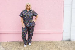 Proud Poppy Clothing Audrey Scrubs in Black Pebble by Kasey Rainbow Sale