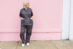Proud Poppy Clothing Audrey Scrubs in Black Pebble by Kasey Rainbow Sale