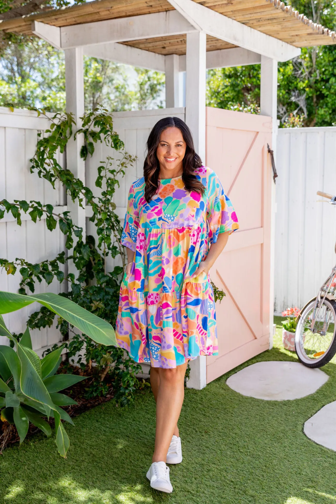Proud Poppy Clothing Bianca Dress in Peachy Keen by Kasey Rainbow New