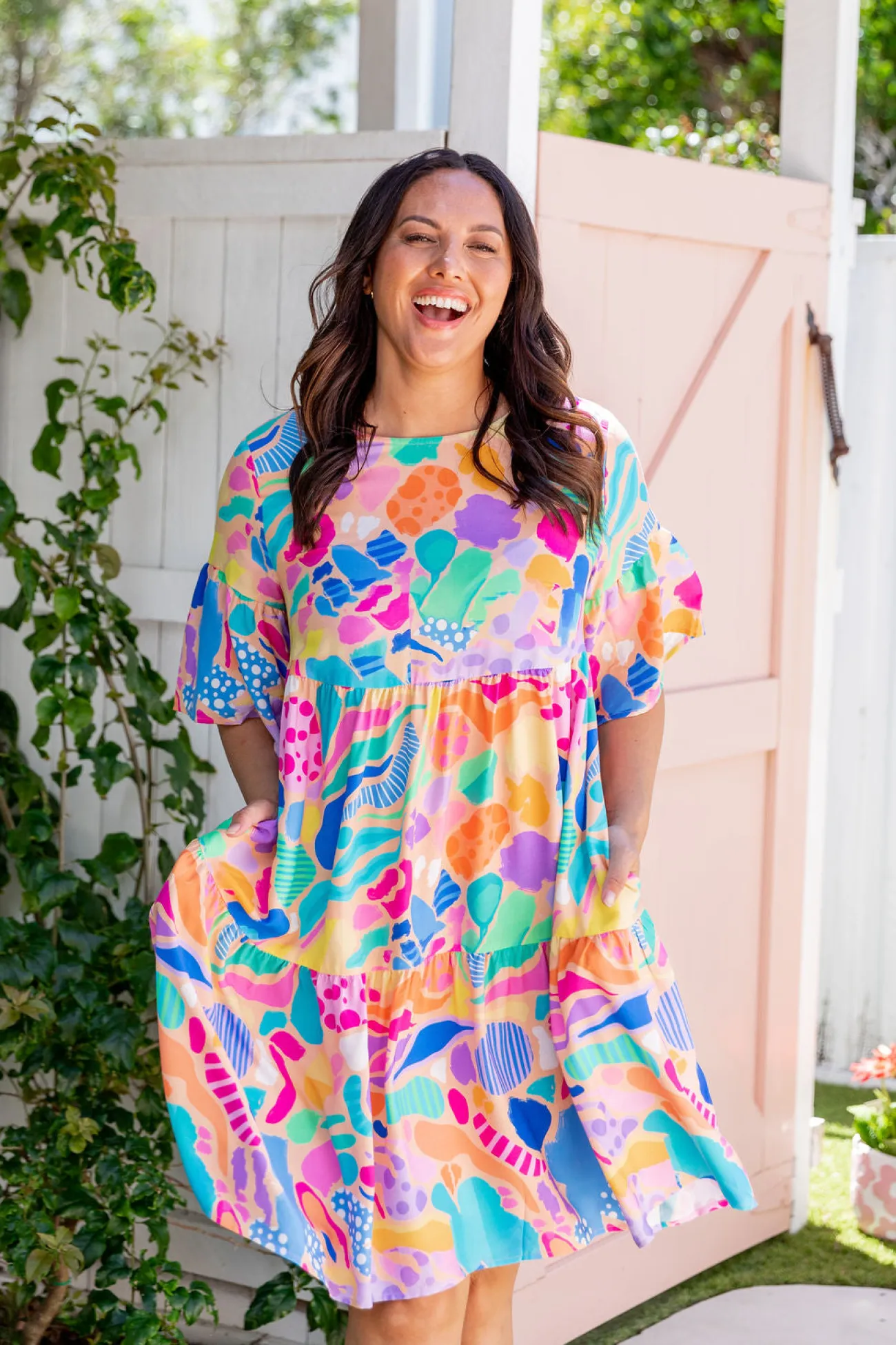 Proud Poppy Clothing Bianca Dress in Peachy Keen by Kasey Rainbow New
