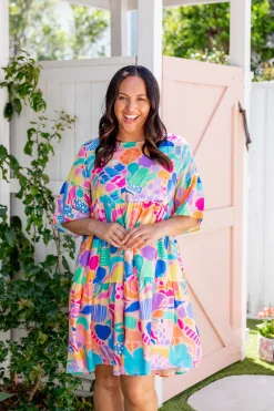 Proud Poppy Clothing Bianca Dress in Peachy Keen by Kasey Rainbow New