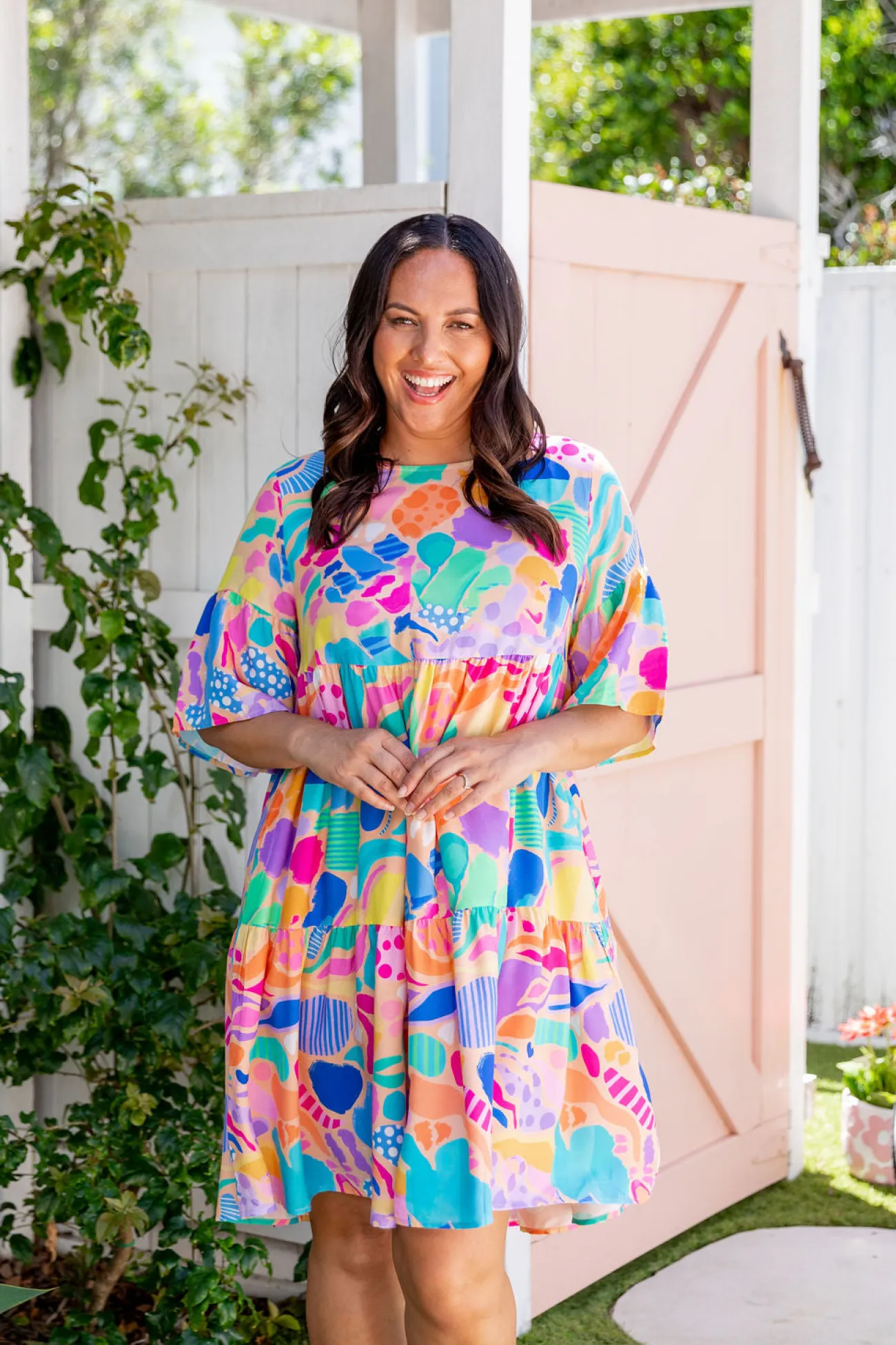 Proud Poppy Clothing Bianca Dress in Peachy Keen by Kasey Rainbow New