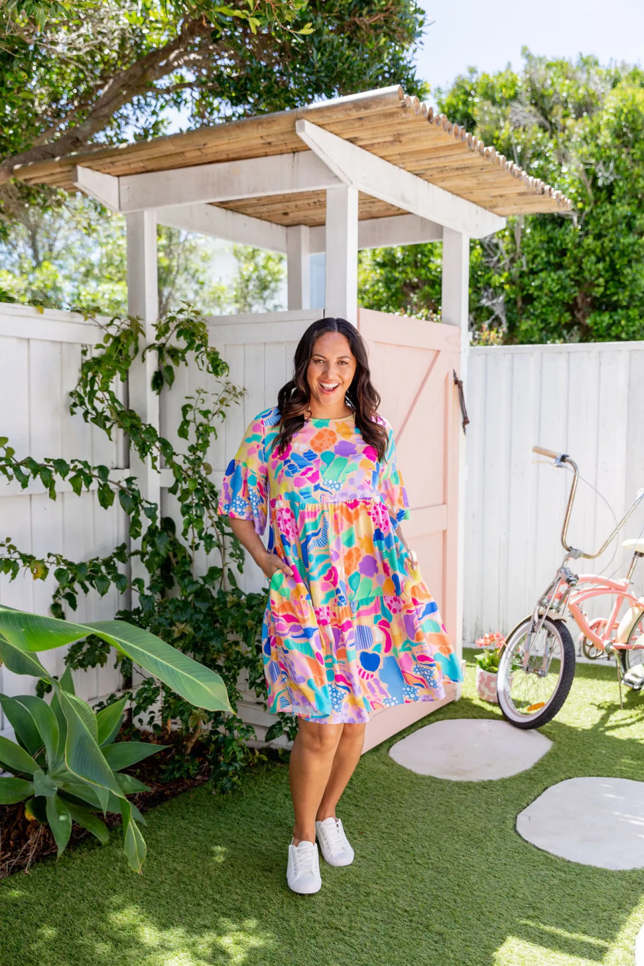 Proud Poppy Clothing Bianca Dress in Peachy Keen by Kasey Rainbow New