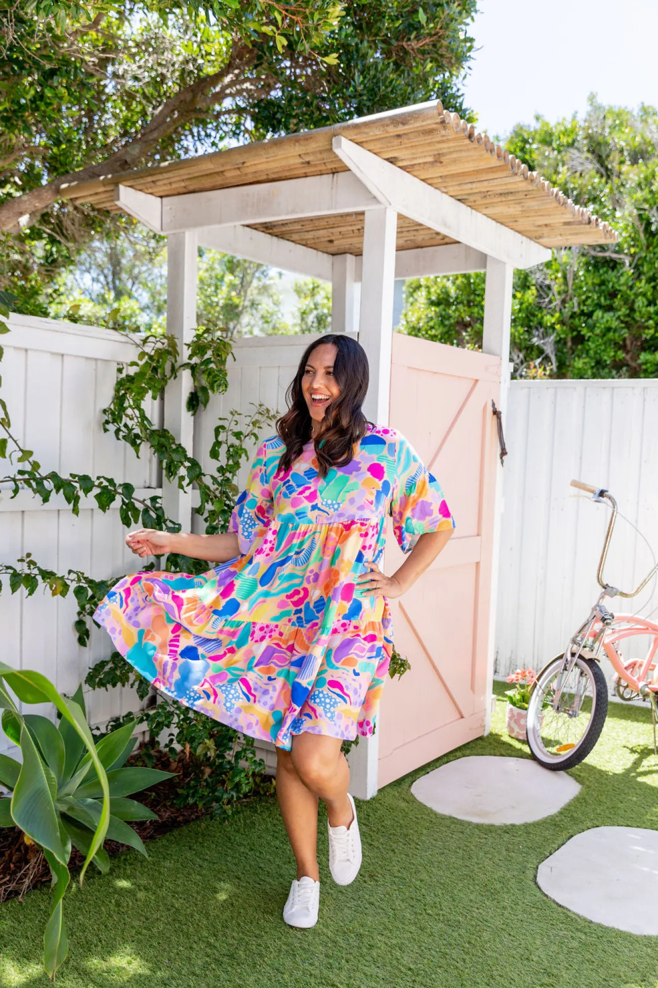 Proud Poppy Clothing Bianca Dress in Peachy Keen by Kasey Rainbow New