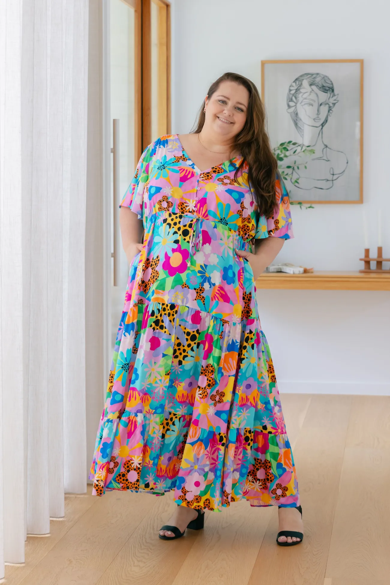 Proud Poppy Clothing Bonnie Dress in Floral Fancy by Kasey Rainbow Best