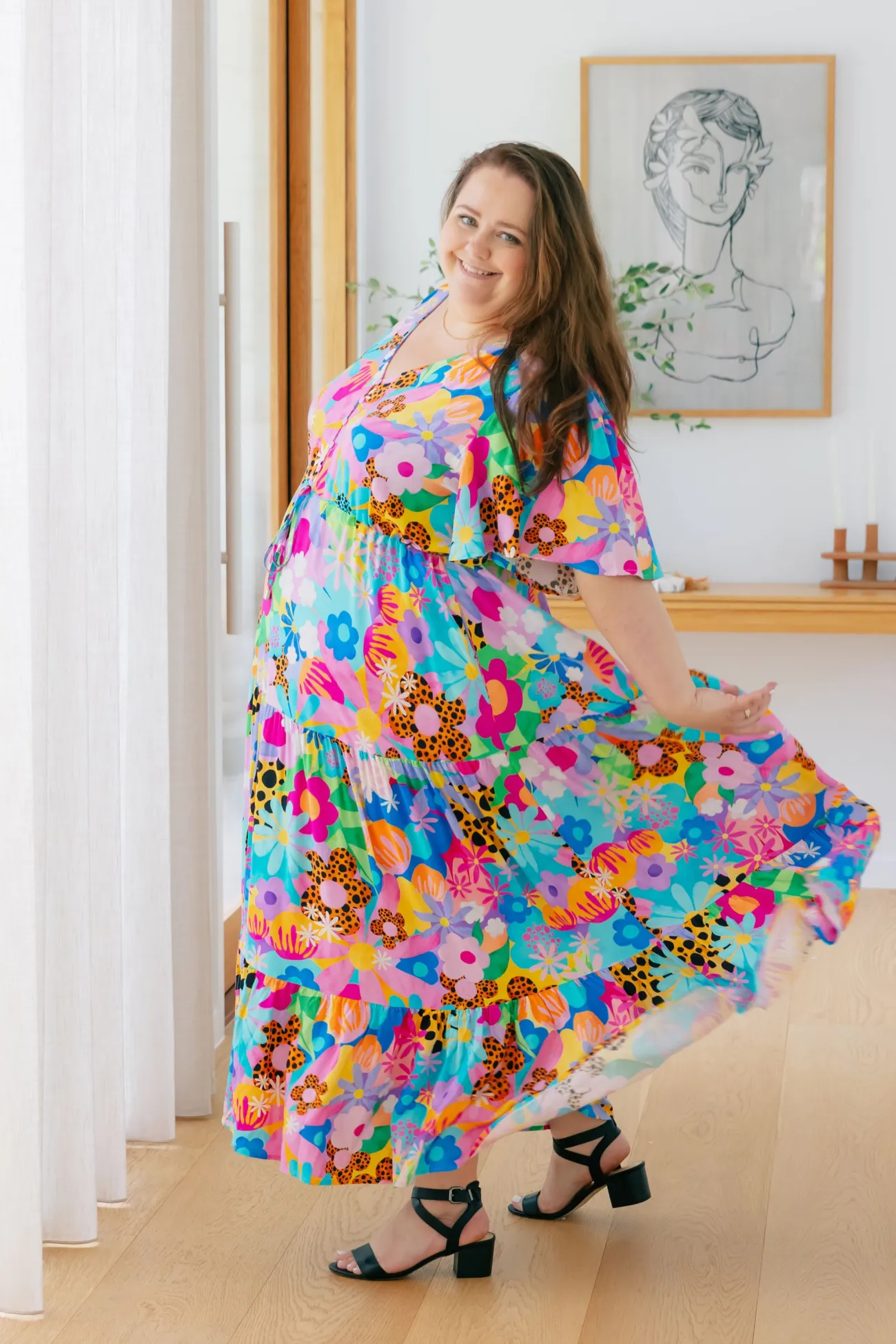 Proud Poppy Clothing Bonnie Dress in Floral Fancy by Kasey Rainbow Best
