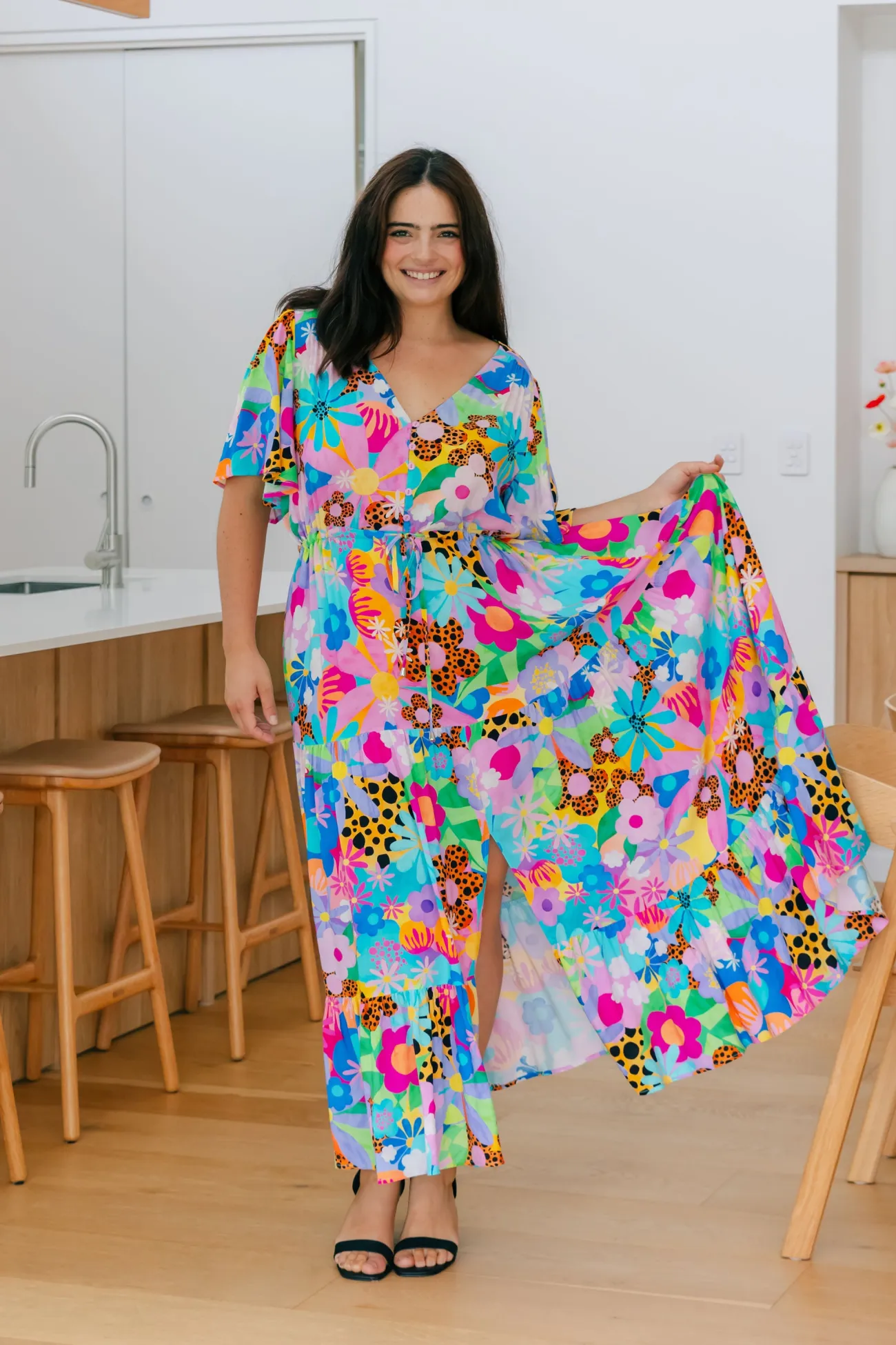 Proud Poppy Clothing Bonnie Dress in Floral Fancy by Kasey Rainbow Best