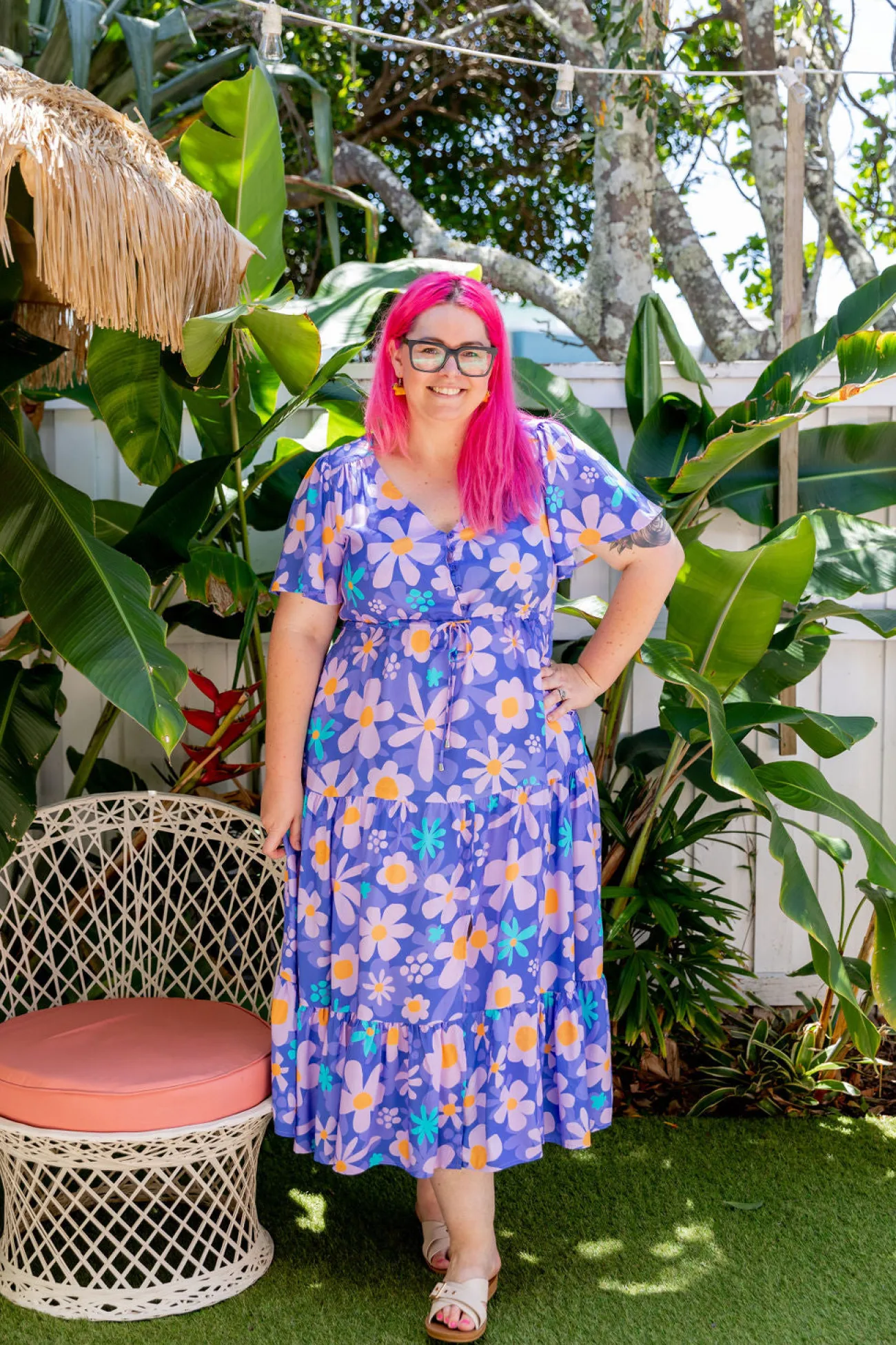 Proud Poppy Clothing Bonnie Dress in Lilac Daisies LilacDaisies New