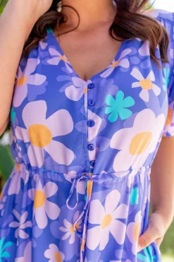 Proud Poppy Clothing Bonnie Dress in Lilac Daisies LilacDaisies New