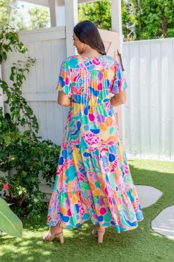 Proud Poppy Clothing Bonnie Dress in Peachy Keen by Kasey Rainbow New