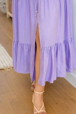 Proud Poppy Clothing Bonnie Linen Blend Maxi Dress in Lavender Best