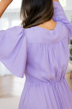Proud Poppy Clothing Bonnie Linen Blend Maxi Dress in Lavender Best