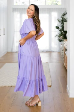 Proud Poppy Clothing Bonnie Linen Blend Maxi Dress in Lavender Best