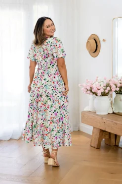 Proud Poppy Clothing Bonnie Linen Blend Maxi Dress in Rose Fleur RoseFleur Online