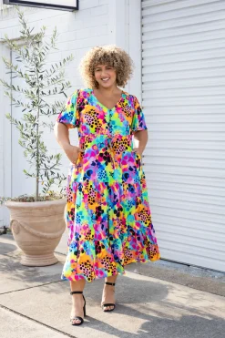 Proud Poppy Clothing Bonnie Maxi Dress in Messy Mind by Kasey Rainbow Clearance