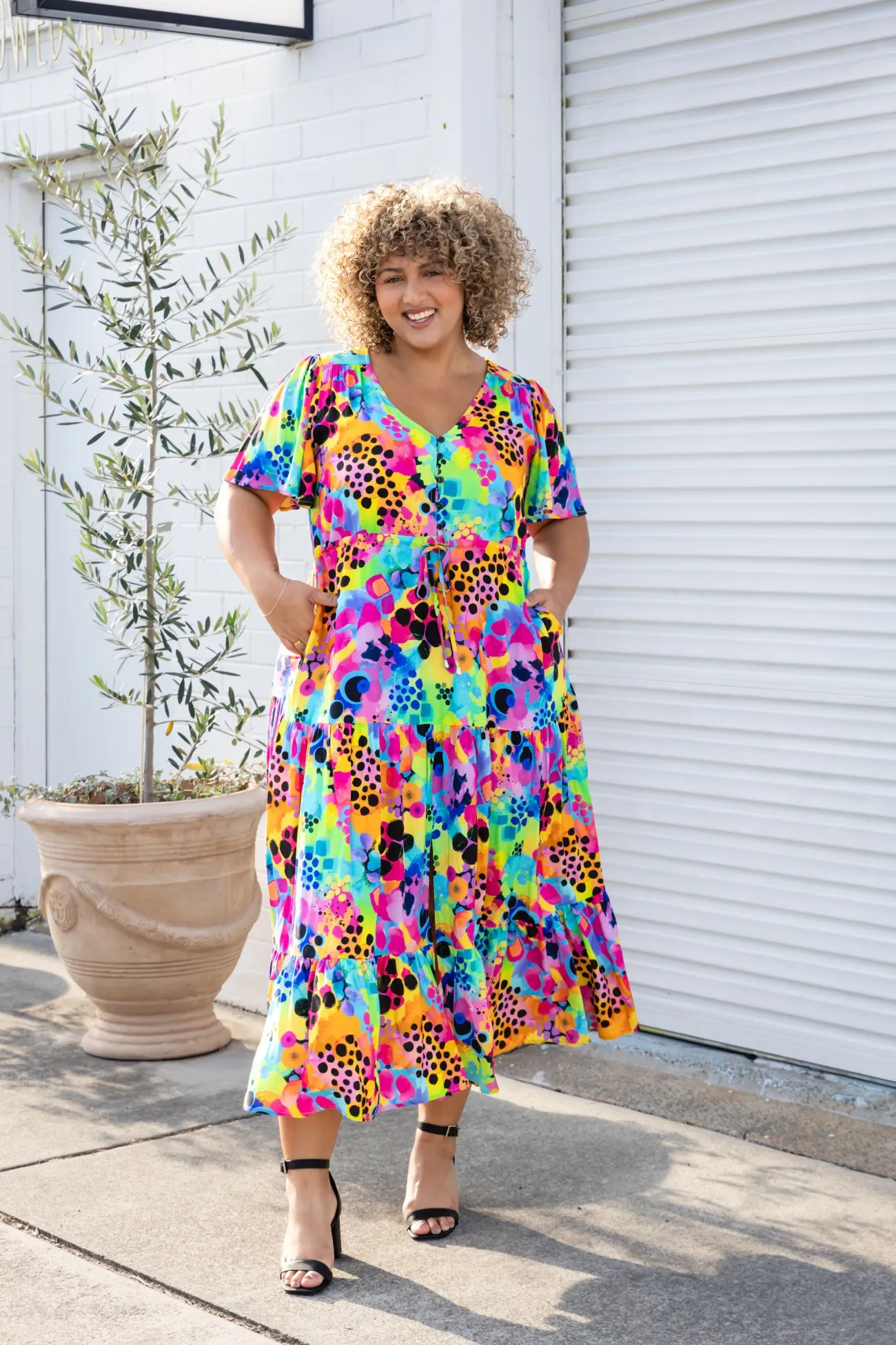 Proud Poppy Clothing Bonnie Maxi Dress in Messy Mind by Kasey Rainbow Clearance