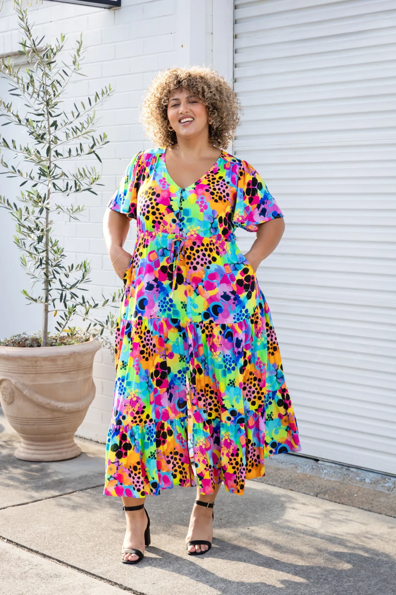 Proud Poppy Clothing Bonnie Maxi Dress in Messy Mind by Kasey Rainbow Clearance