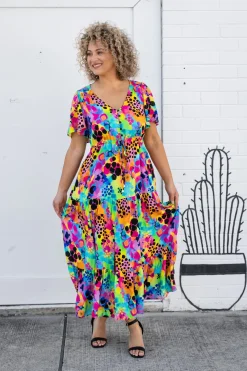 Proud Poppy Clothing Bonnie Maxi Dress in Messy Mind by Kasey Rainbow Clearance
