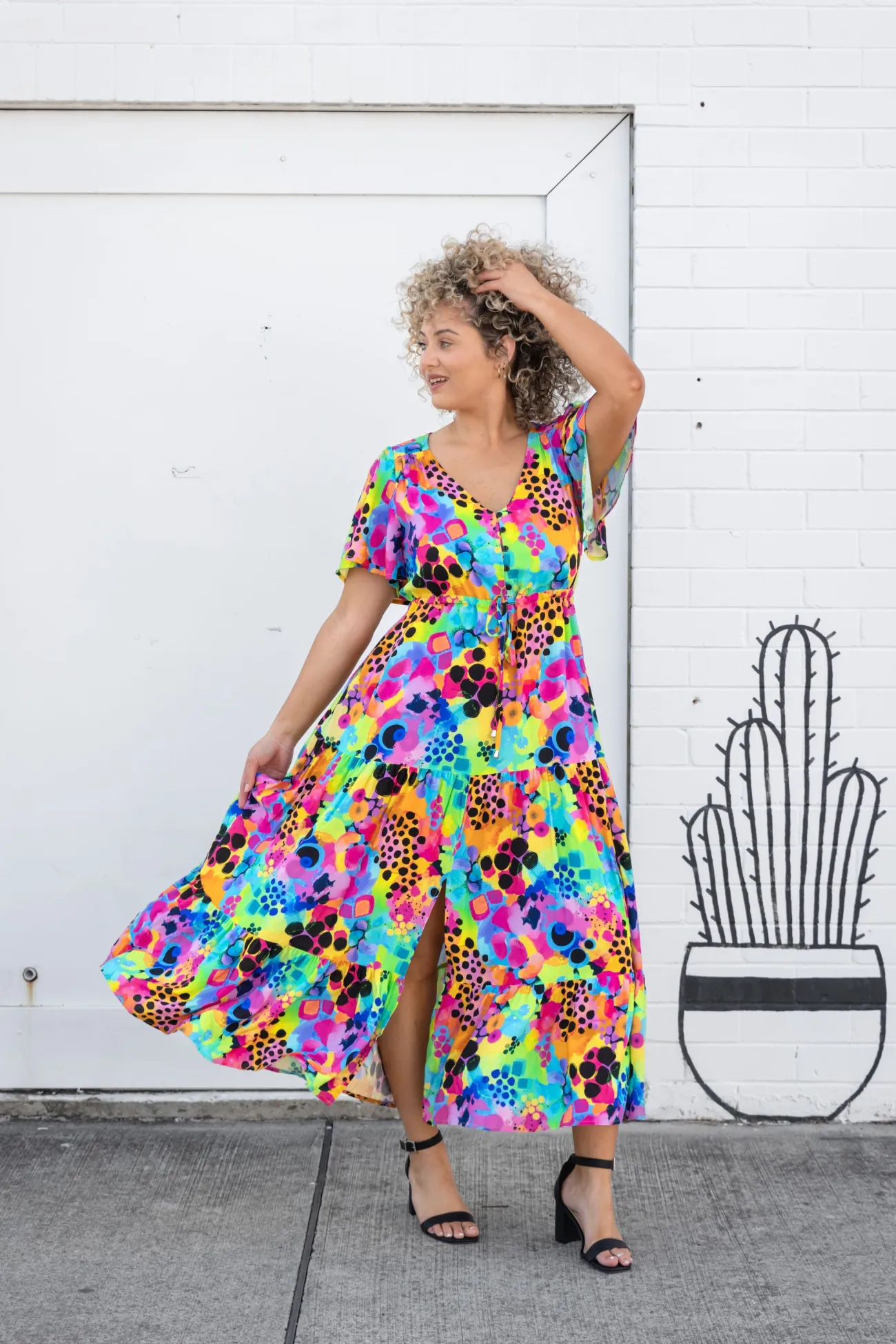 Proud Poppy Clothing Bonnie Maxi Dress in Messy Mind by Kasey Rainbow Clearance