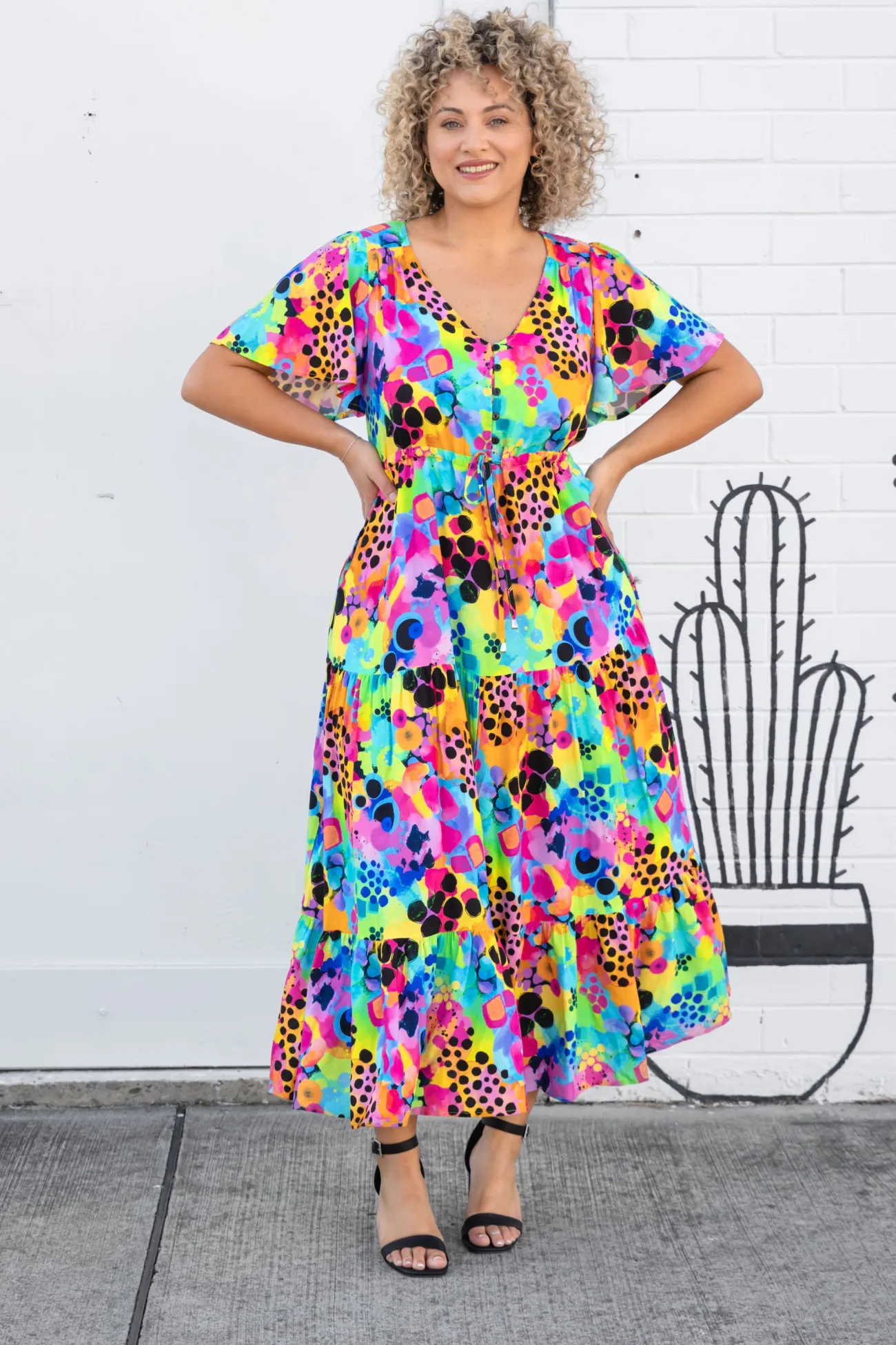 Proud Poppy Clothing Bonnie Maxi Dress in Messy Mind by Kasey Rainbow Clearance
