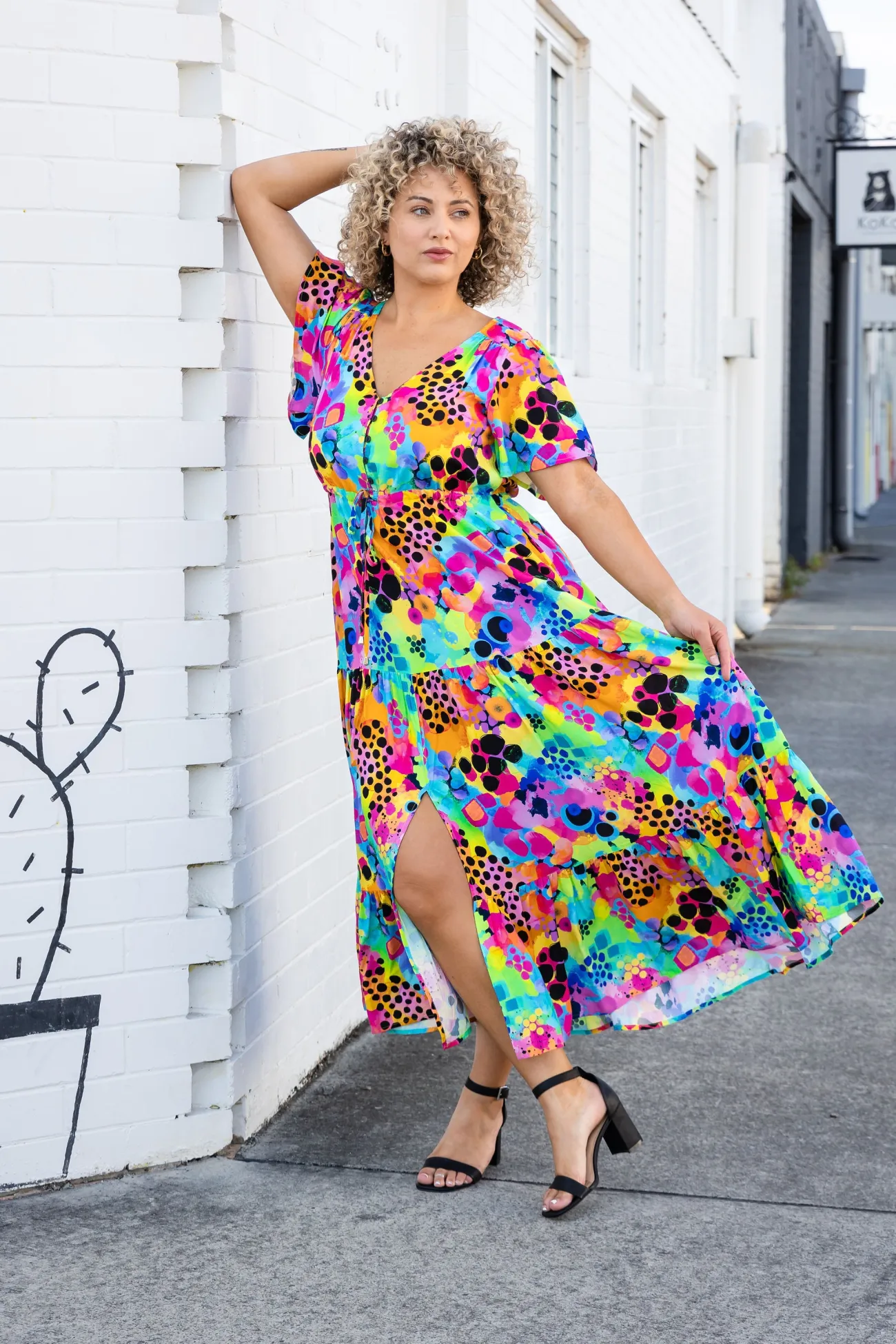 Proud Poppy Clothing Bonnie Maxi Dress in Messy Mind by Kasey Rainbow Clearance