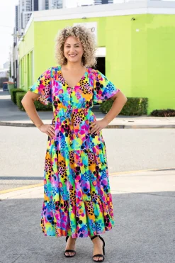 Proud Poppy Clothing Bonnie Maxi Dress in Messy Mind by Kasey Rainbow Clearance