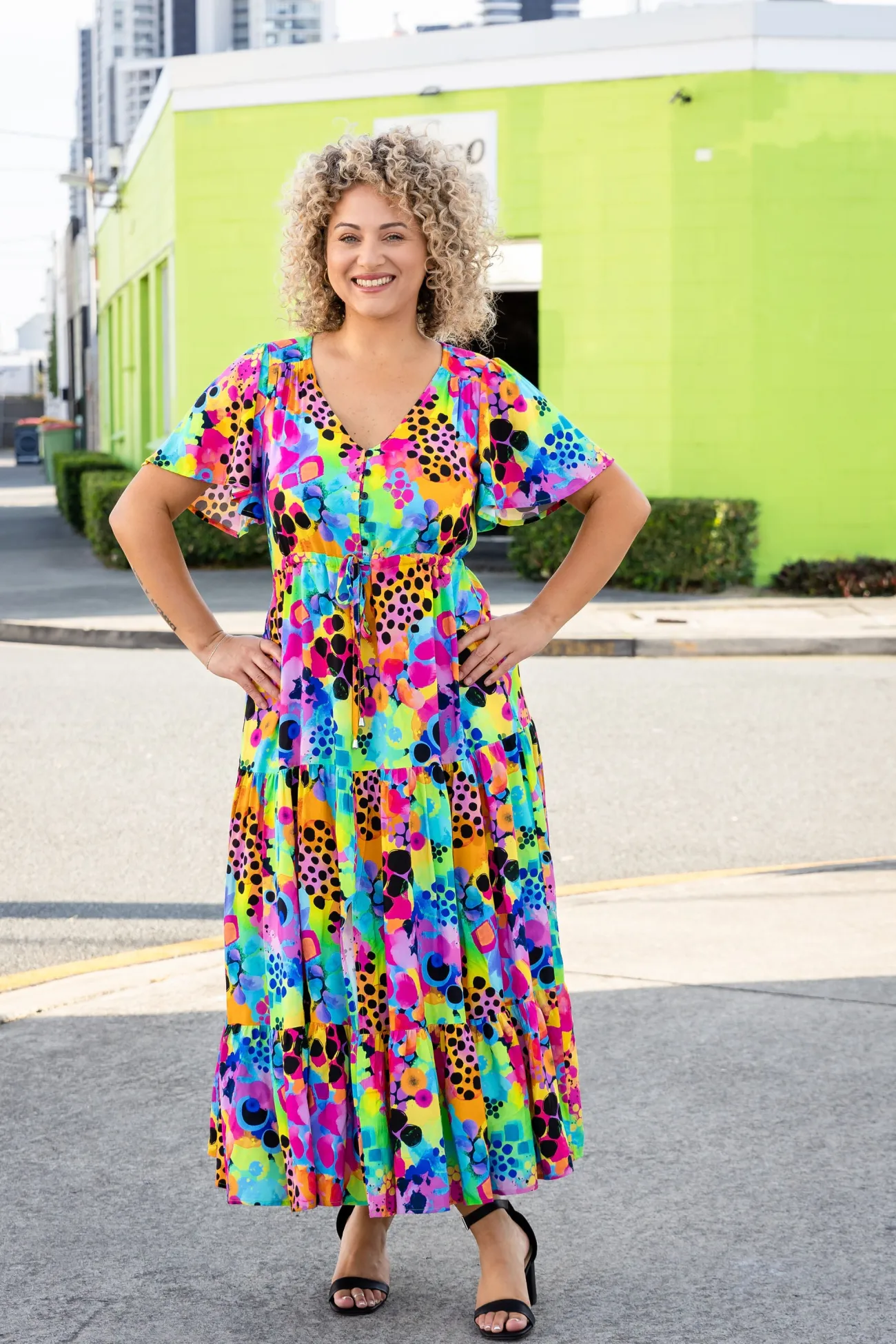 Proud Poppy Clothing Bonnie Maxi Dress in Messy Mind by Kasey Rainbow Clearance